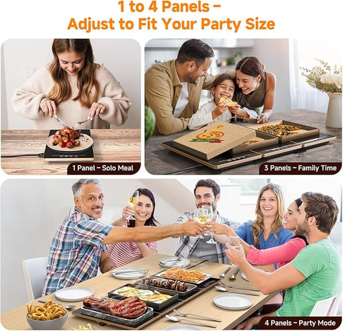 Bandeja calentadora eléctrica 4 en 1